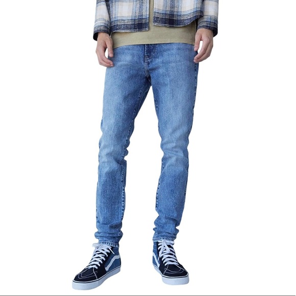 NWT PacSun Men’s Jeans 28X30 29X32 Medium Indigo Stacked Skinny Comfort Stretch - Picture 1 of 13